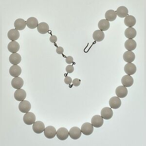 3 for $30 Vintage White Acrylic Bead Necklace Choker on a Gold Tone Chain